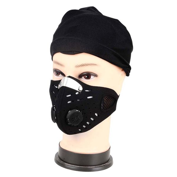

outdoor anti-dust cycling face mask anti-pollution air filter breathable bike bicycle riding hiking face mask men women new, Black