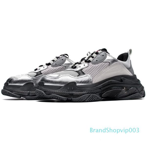 

crystal bottom green dad shoes platform triple s sneakers for mens women vintage kanye old grandpa trainer, Black