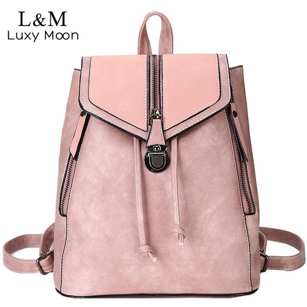 

vintage matte leather women backpacks multifunctional shoulder bag female girls backpack retro schoolbag xa533h