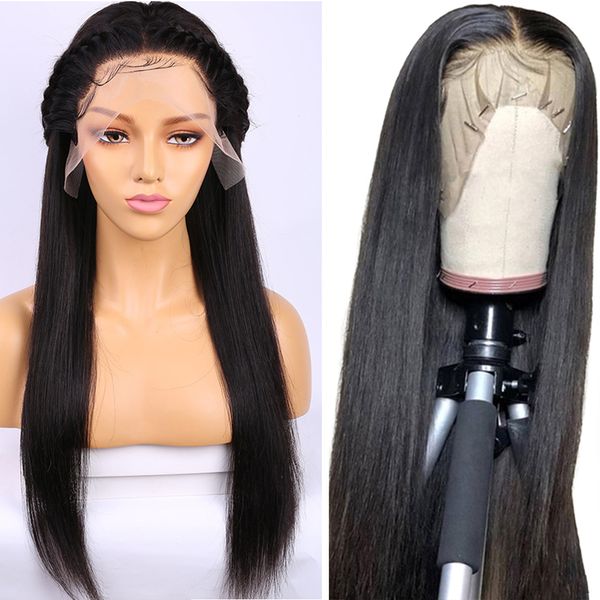 

прямые волосы 13 * 6 фронта шнурка человеческих волос парики бразильские волосы pre-щипковые для чернокожих женщин 360 фронтальная парики, Black