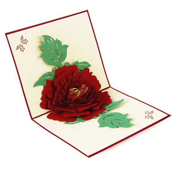 

mothers day peony 3d up card birthday gift with envelope sticker flower laser cut invitation greeting card postcard
