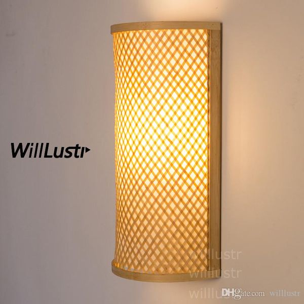 

natural bamboo wall sconce wood wall lamp japanese style lighting living room restaurant cafe bedroom l hall izakaya light