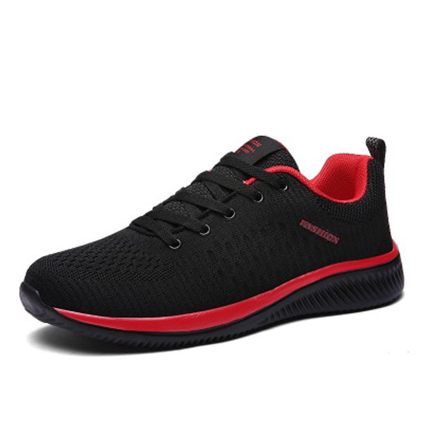 

2019 new mesh men casual shoes lac-up men shoes lightweight comfortable breathable walking sneakers tenis feminino zapatos, Black