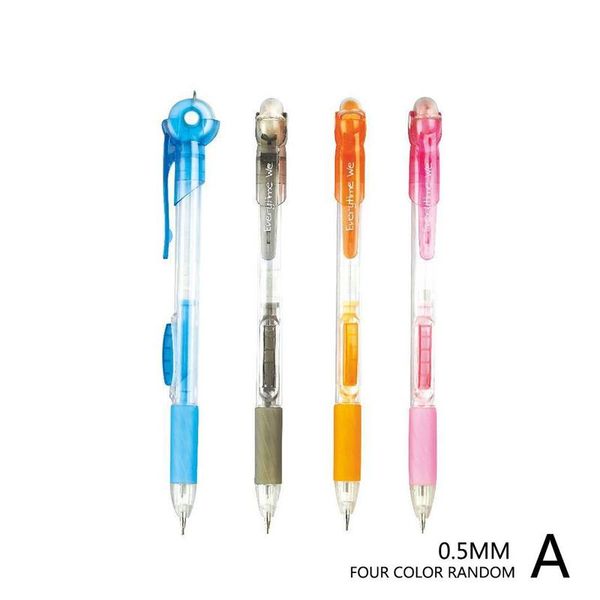 

5pcs 0.5mm / 0.7mm прозрачные механические карандаши с роликовым ластик школа письменных принадлежностей студенты канцелярские товары, Blue;orange