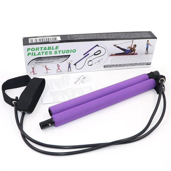 

1 pc home fitness sports body workout pilates bar stick(with resistance band) pilates fitness stick