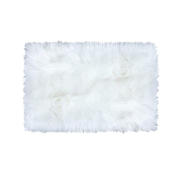

super soft faux fur sheepskin area rug shaggy silky plush carpet white faux fur rug for bedroom bedside rugs floor, 2ft x 3ft wh