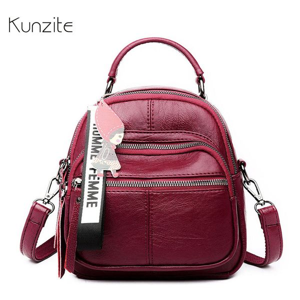 

kunzite women fashion backpack for female soft pu leather school bags for teenage girl book backbag travel backpack