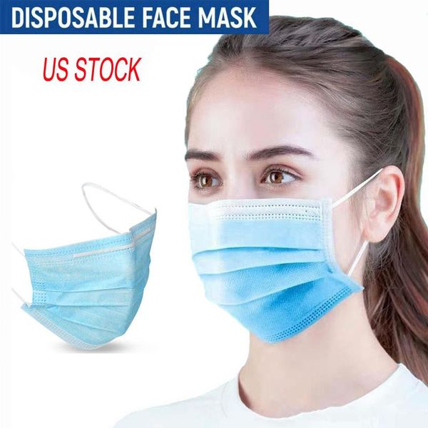 

us stock 3 ply disposable designer face masks anti dust pollution nonwoven mouth mask pm2.5 ear-loop face masks dhl ing