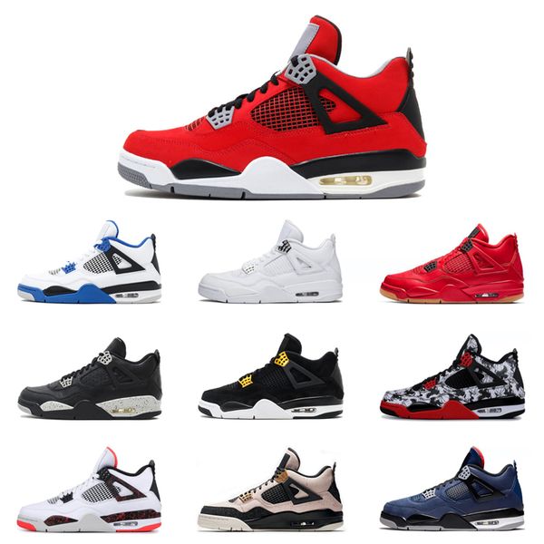 

men basketball shoes 4s punch oreo black cat purple bred white cement cool grey what the 4 mens trainers sports sneakers 7-13