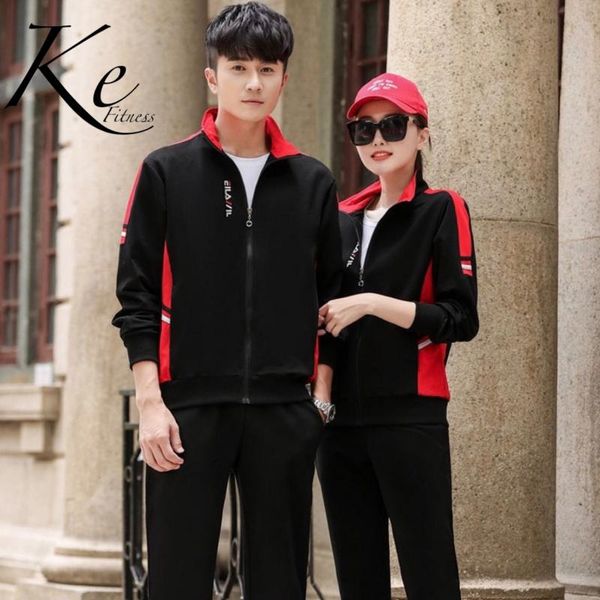 

ke new sport set cotton long sleeve white black red man woman autumn uniform tracksuit sweater trend big size plus extra to 5xl