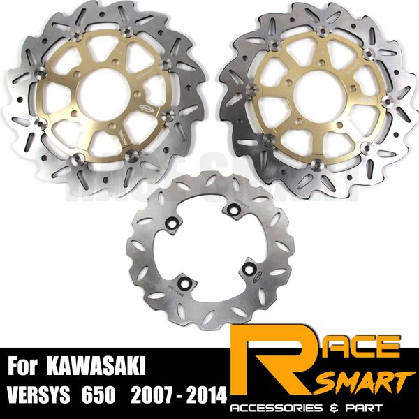 

motorcycle cnc front and rear brake disk for versys 650 2007 - 2014 floating motorcycles brake rotors 2014 2007