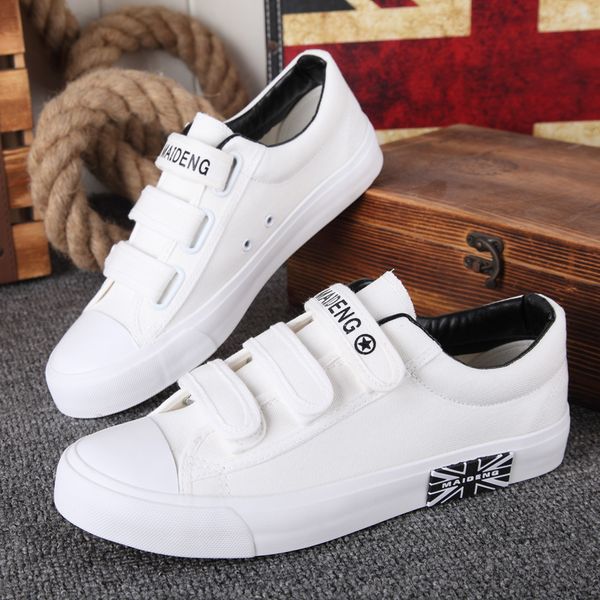 

women shoes 2019 new arrival casual lace-up canvas shoes woman tenis feminino fashion solid hook&loop female sneakers, Black