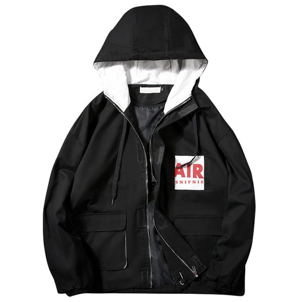 

летняя куртка с капюшоном мужчин фиолетовый вскользь японская streetwear хип-хоп zipper jackes мужчины chamarras para hombre одежда cc50jk, Black;brown