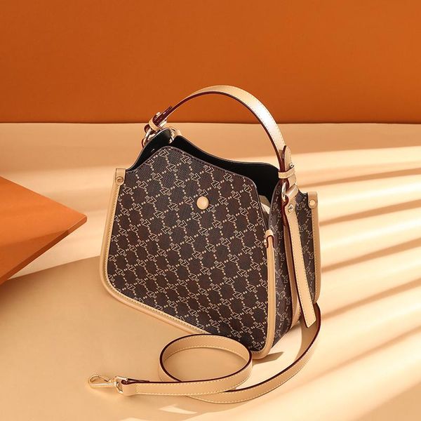 

new designer bags european and american fashion shoulder bag female retro bucket bag old pattern handbag gift bag l9687