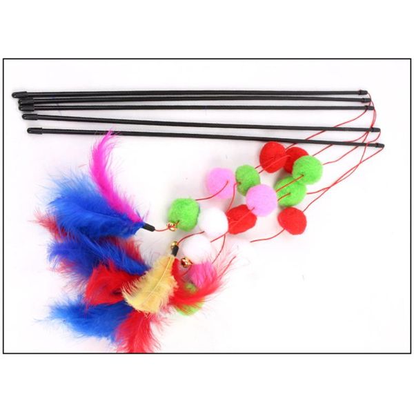 

cat stick kitten pet supplies rod colorful hairball interesting teaser interactive toys exercise tool soft feather funny