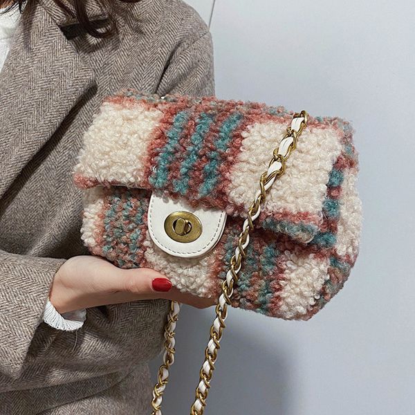 

woman crossbody bag autumn and winter new style handbags fashion popular crossbody bags for women chains plush small package