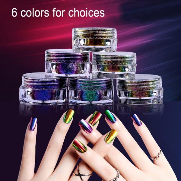 

fashion color-changing nail art glitter powder dust for uv gel acrylic powder tips nail decoration 4 colors optional, Silver;gold