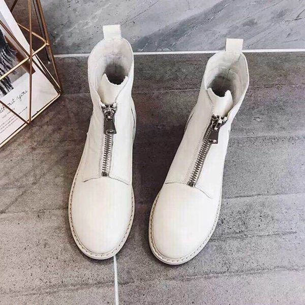 

british style autumn and winter style platform luxury woman shoes short boots ladies shoes waterproof zipper fashion bare boots, Black