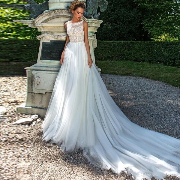 Discount 2019 Vestido De Noiva A Line Lace Boho Wedding Dresses