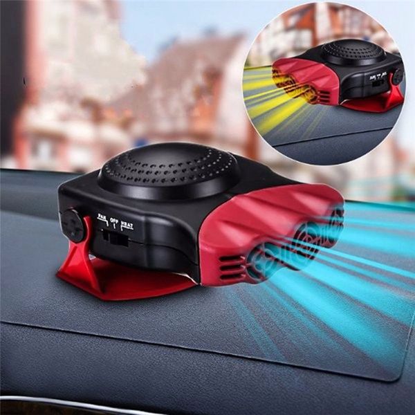 

2 in 1 12v 150w protable auto car heater heating cooling fan with swing-out handle gl windscreen window demister defroster a20