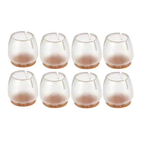 

aima 8 pcs round bottom place opening silicone chair leg caps feet pads furniture table covers wooden floor protectors clear