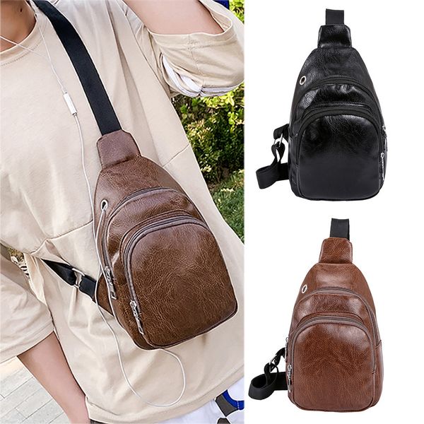 

men small bag wild messenger bag fashion one shoulder plaid chest
