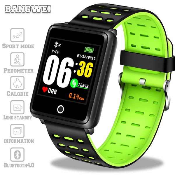 

bangwei 2019 new smart watch men women fitness tracker heart rate smartwatch sport watch for ios android, Slivery;brown