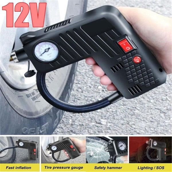 

multifunctional 12v portable air inflator compressor pump tire safety compressor cordless for motorcycle electric auto car bike