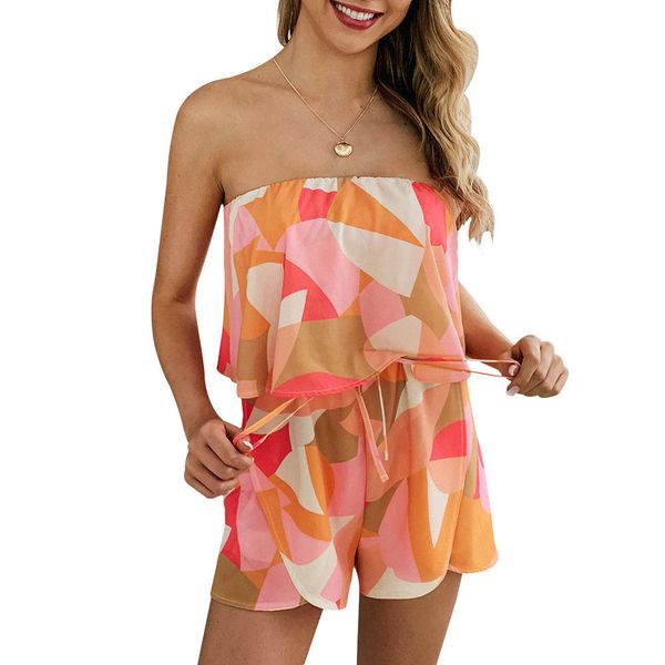 

women wrapped chest strap jumpsuit casual loose pockets female jumpsuit rompers k2, Black;white