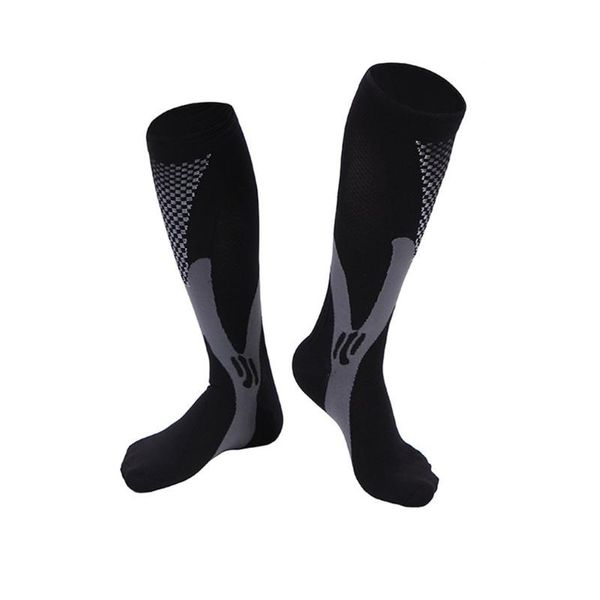 

high socks magic compression socks men women breathable sports cycling running stockings soccer, Black
