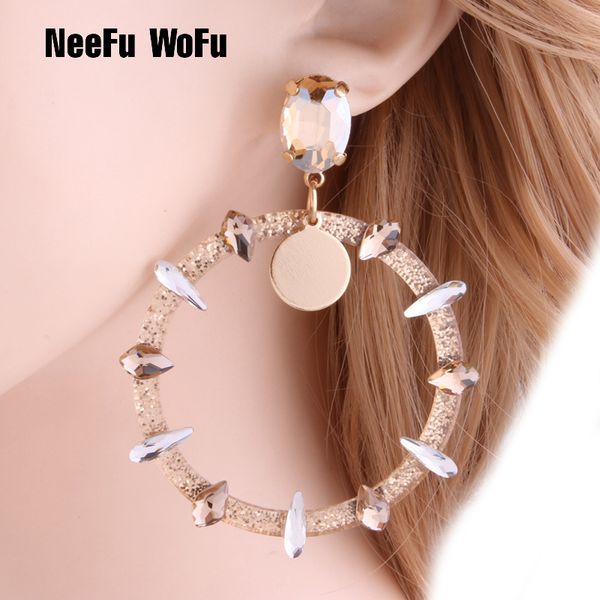 

neefu wofu drop long earrings resin personality brand crystal earring big earring large long brinco ear oorbellen gift, Silver