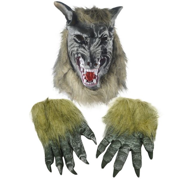 

halloween horror devil mask masquerade props mask full head wolf head scary
