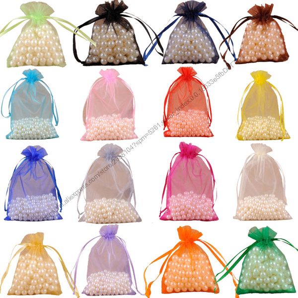 

50pcs 19 colors jewelry bag 25*35 30*40 35*50cm wedding gift organza bag jewelry packaging display & pouches 2020 5z