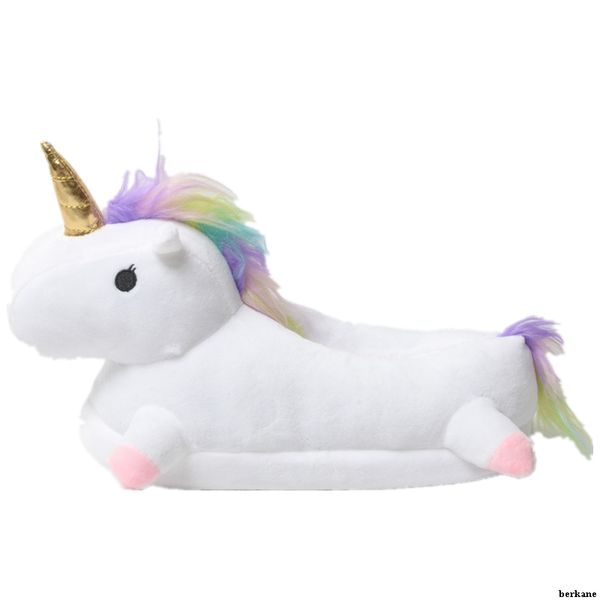 Großhandel Plüsch Einhorn Hausschuhe Erwachsene Frauen 2018 Einhorn Hausschuhe pink für Erwachsene