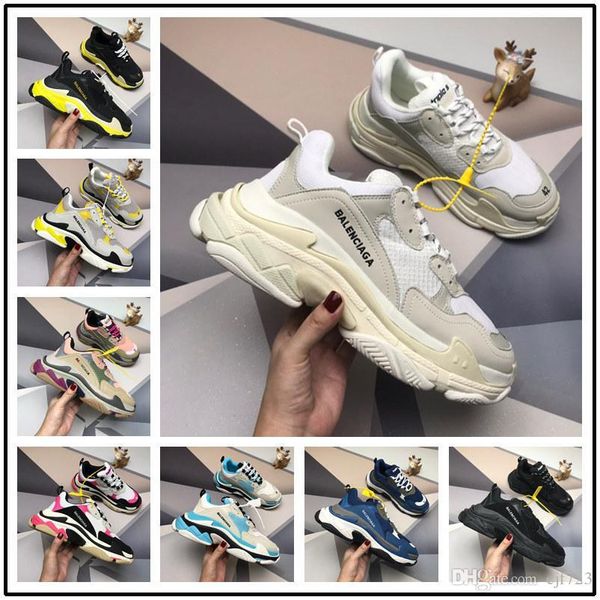 

a1 paris 17fw triple-s walking shoes luxury dad mens shoes chaussures femme sneakers for men women vintage old grandpa trainer 38-44, Black