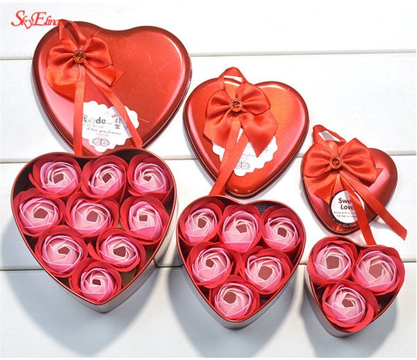 

sky elina 3pcs heart scented bath soap foam fo roses soap flower gift wedding decoration gift 5z