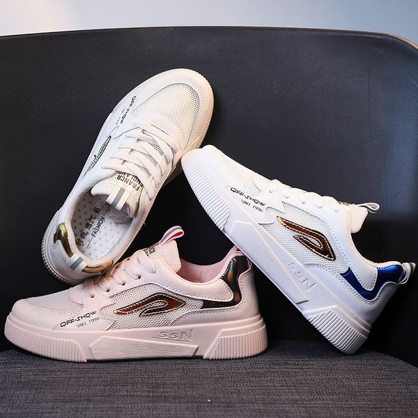 

2019 мода повседневная сетка женская обувь вентиляция спортивные кроссовки на плоской подошве нескользящая обувь four seasons для работы мол, Black