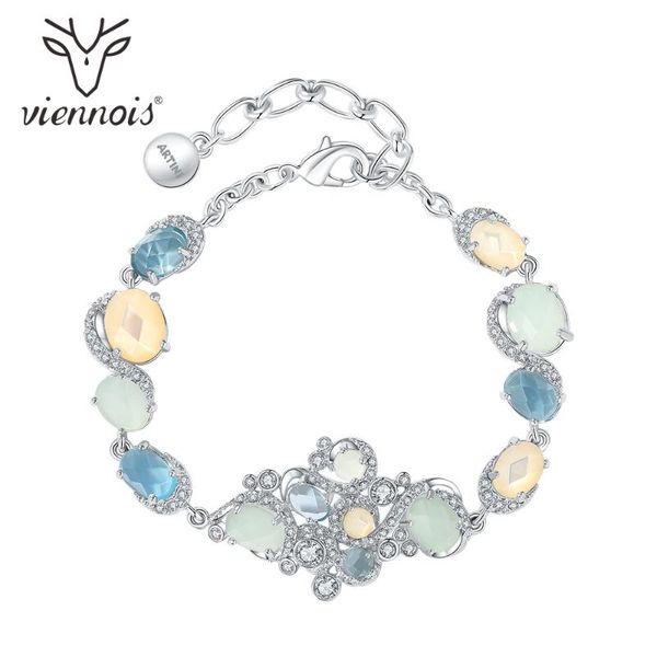 

viennois new fashion silver color bracelet & bangles for women rhinestone jewelry 2020 bracelets, Black