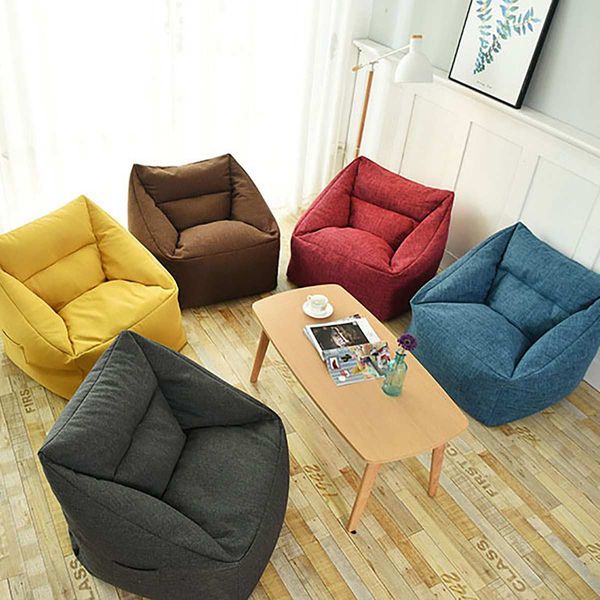 

2019 waterproof bean bag lazy sofa indoor seat chair cover beanbag sofas large bean bag cover armchair washable cozy game yellow cj191216