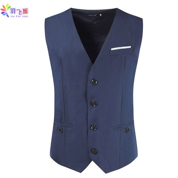 

yufeiyan 2019 casual men vest suit slim fit black waistcoat vest single breast formal british style wedding male, Black;white