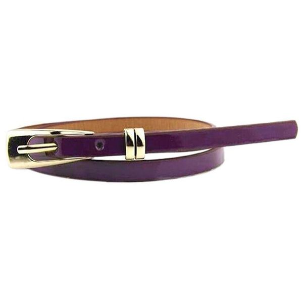 

saf-women skinny waist belt thin leather waistband strap-purple, Black;brown