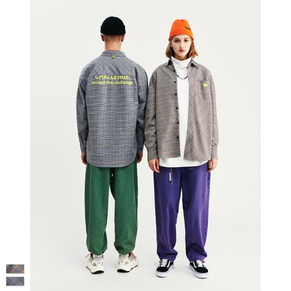 

vimass 2020 new men's casual plaid shirt quality 100% long sleeve men's shirt striped college style casual, White;black