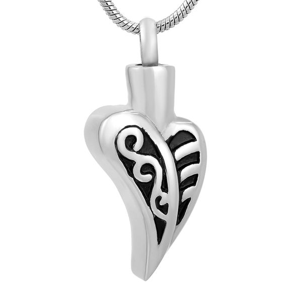 

ijd9750 stainless steel natural leaf necklace commemorative for ashes urn bracket souvenir memorial plated pendant with chain jewelry, Silver