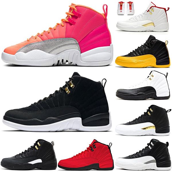 

12s men basketball shoes dark grey game royal punch ovo black reverse taxi reptile jumpman 12 playoffs outdoor trainer sneakers