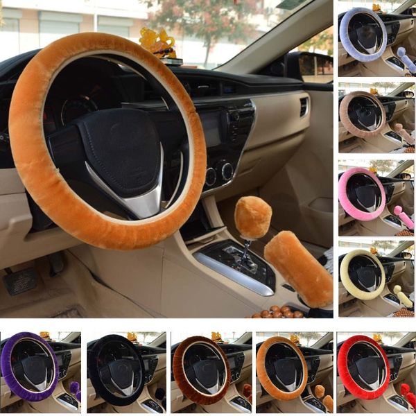

universal car steering wheel cover plush warm candy solid slip wheel cushion protector party favor car decoration an1981