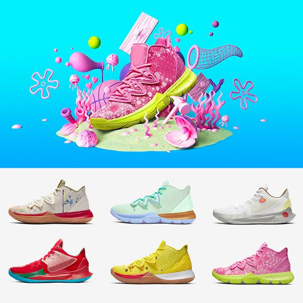 

Cheap Sponge Bob X Irving 5 Mens Basketball Shoes 5s Trainers Mr. Krabs Patrick Squidward Sandy Cheeks Star men Sports Sneakers 5.5-12