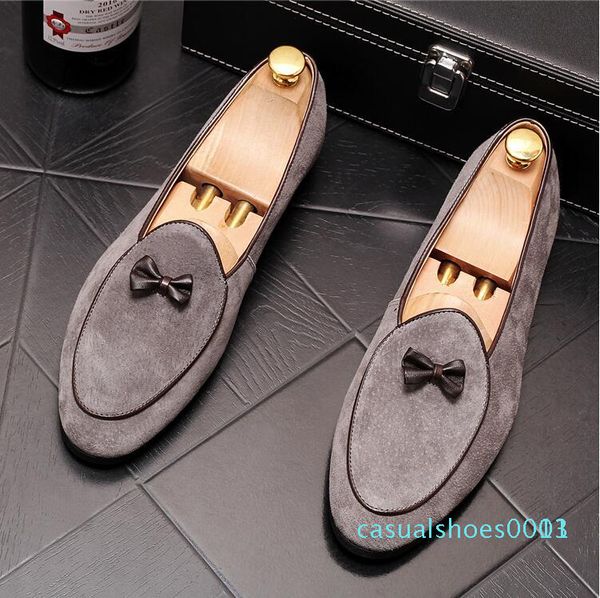 

men's sets of feet small shoes fashion personality lok fu tide men's retro men's shoes a pedal lazy shoes c13, Black