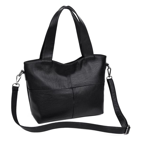 

2018 new genuine leather tote bags handbags women shoulder crossbody bag luxury designer handbag black