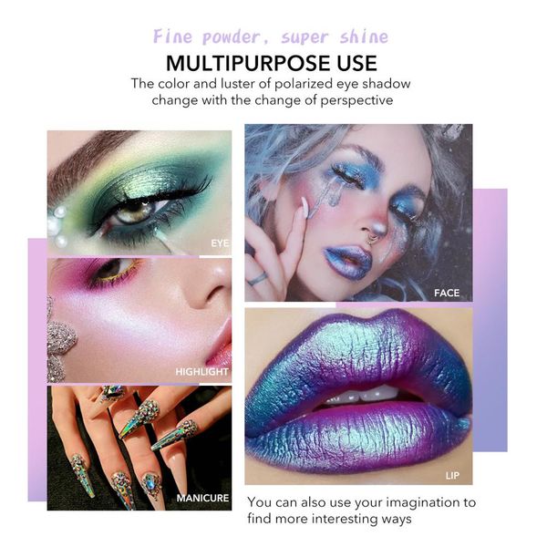 

chameleon waterproof light changing glitter eye shadow palette of shadows shimmer bling diamond metallic matte eyeshadow