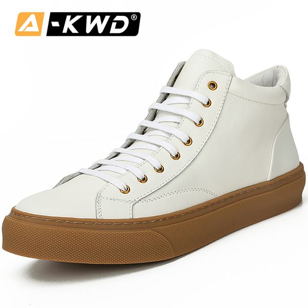 

fashion black white yellow sneakers mens high genuine leather shoes autumn breathable korean men shoe chaussure homme cuir